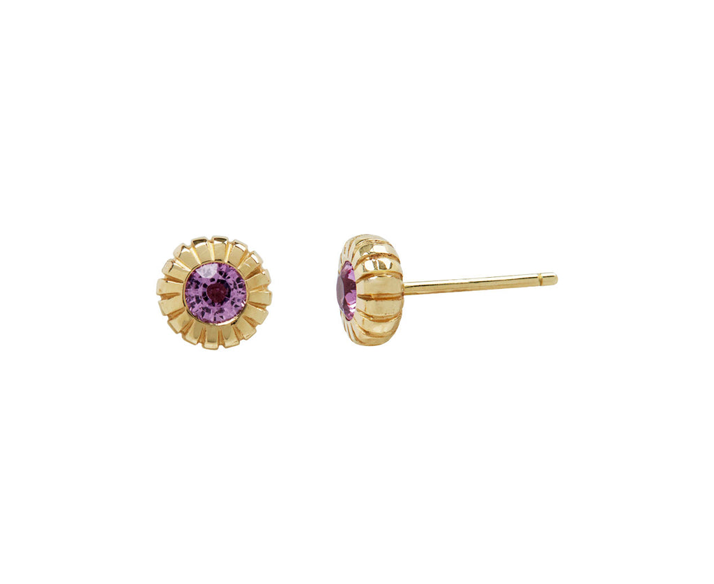 Heirloom Bezel Pink Sapphire Stud Earrings