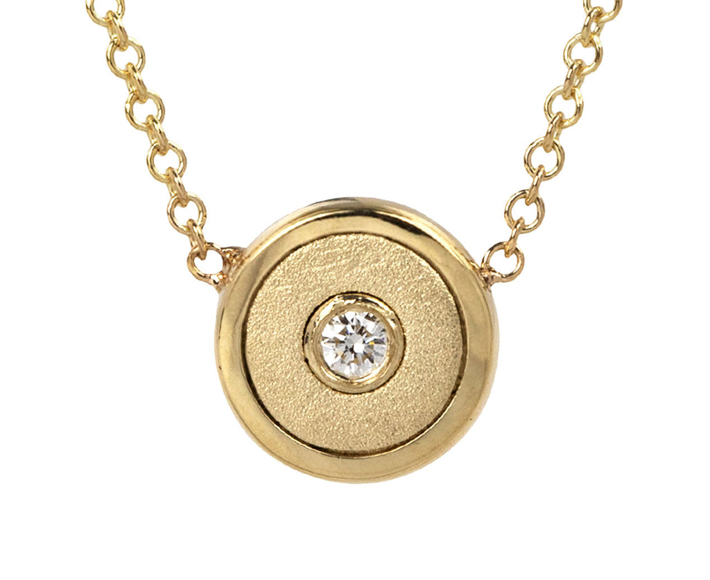 Retrouvai Gold Mini Compass Necklace Close Up
