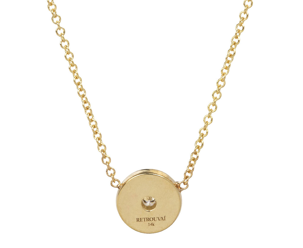 Retrouvai Gold Mini Compass Necklace Back