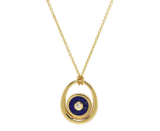 Retrouvai Lapis Midi Compass Sling Pendant Necklace