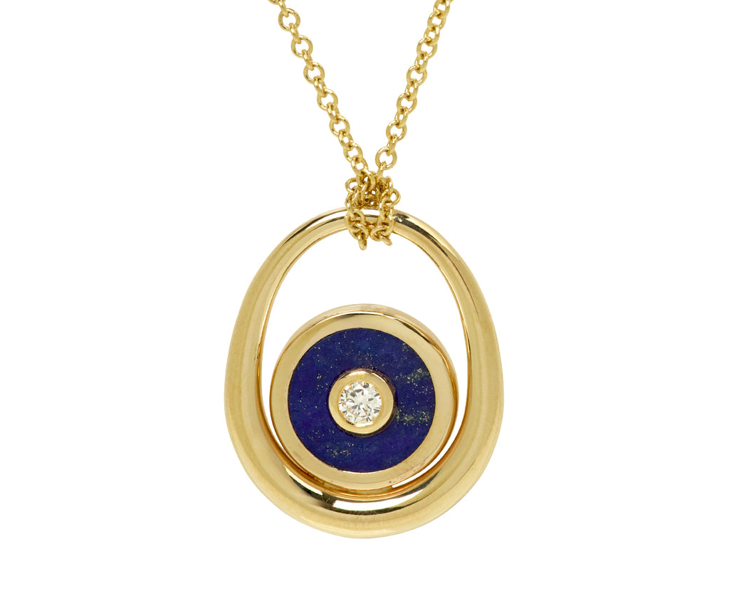 Lapis Midi Compass Sling Pendant Necklace