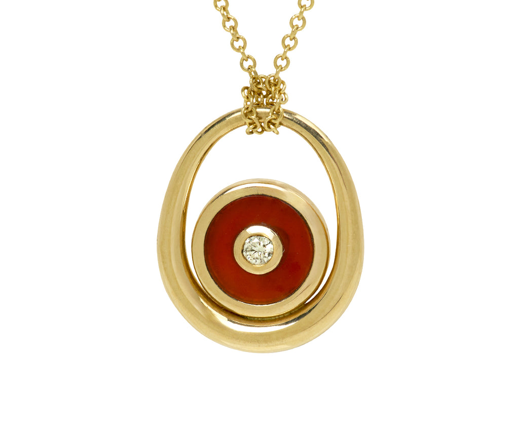 Carnelian Midi Compass Sling Pendant Necklace