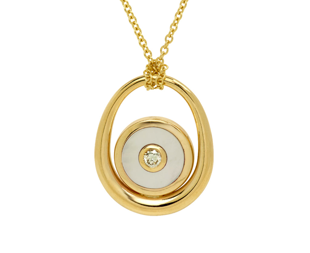Mother-of-Pearl Midi Compass Sling Pendant Necklace