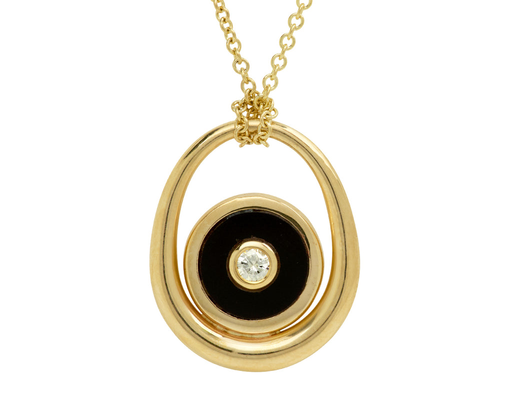 Onyx Midi Compass Sling Pendant Necklace