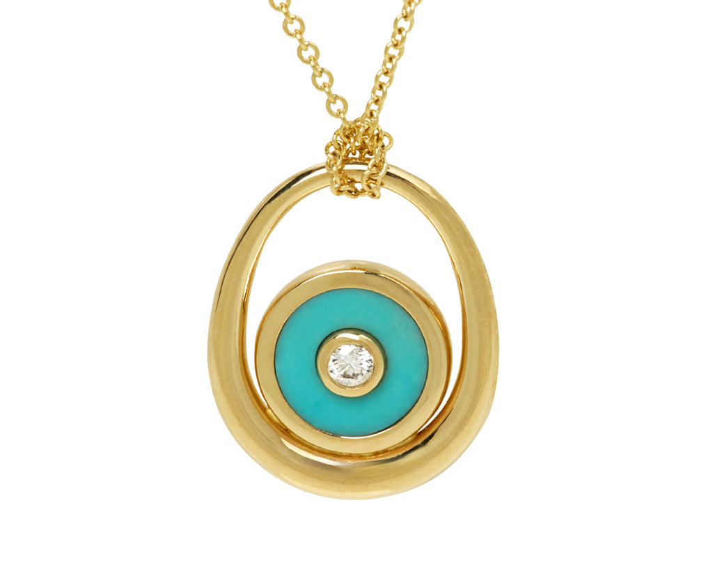 Turquoise Midi Compass Sling Pendant Necklace