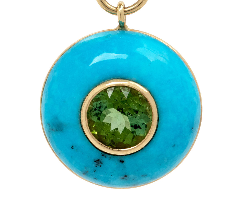 Small Turquoise and Green Tourmaline Lollipop Necklace