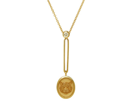 Retrouvai Tiger Fantasy Signet Necklace