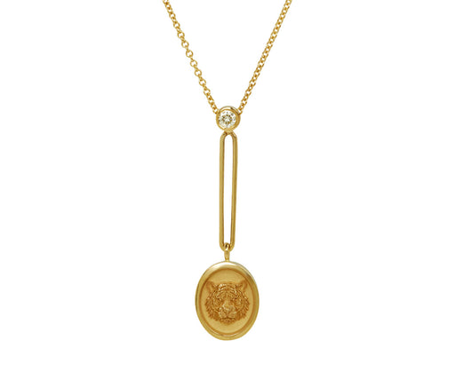 Retrouvai Tiger Fantasy Signet Necklace