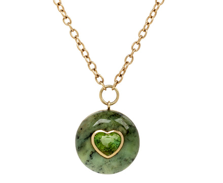 Green Opal and Green Tourmaline Lollipop Necklace