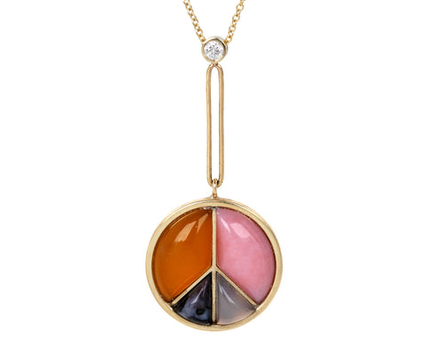 Warm Toned Signature Peace Sign Necklace