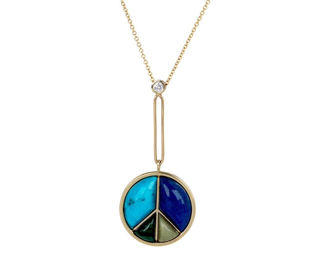 Blue Tone Signature Peace Sign Necklace