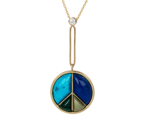 Blue Tone Signature Peace Sign Necklace