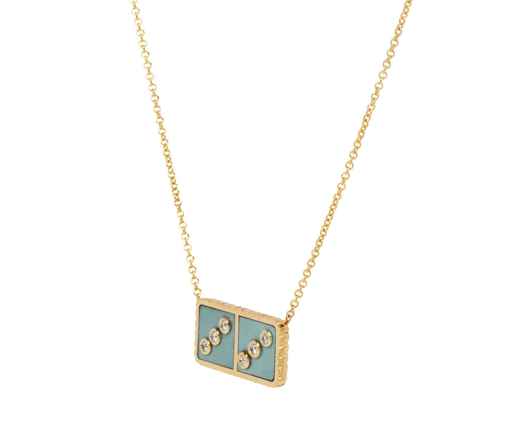 Petite Turquoise Domino Pendant Necklace