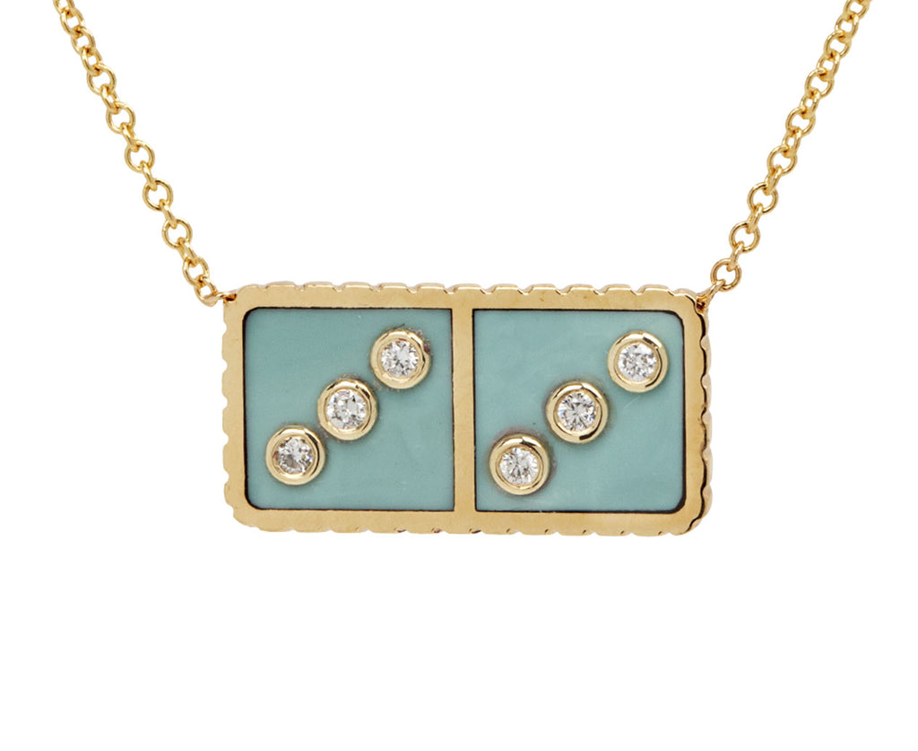 Petite Turquoise Domino Pendant Necklace