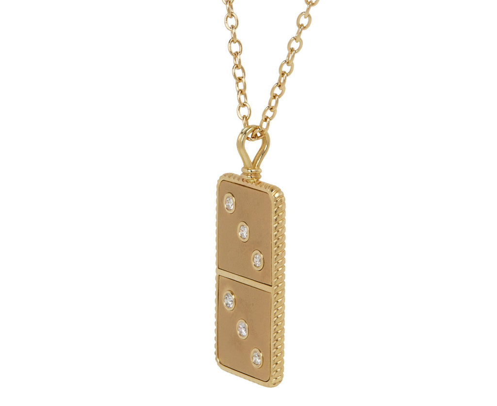 Retrouvai Classic Diamond Domino Pendant Necklace Side View