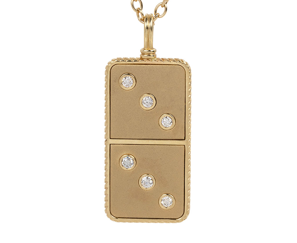 Retrouvai Classic Diamond Domino Pendant Necklace Close Up