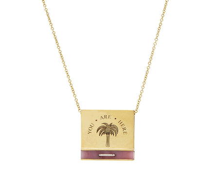 Pink Opal Classic Matchbook Pendant Necklace