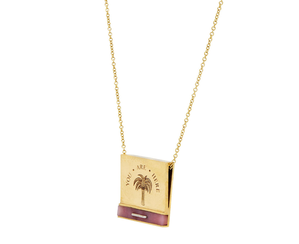 Pink Opal Classic Matchbook Pendant Necklace