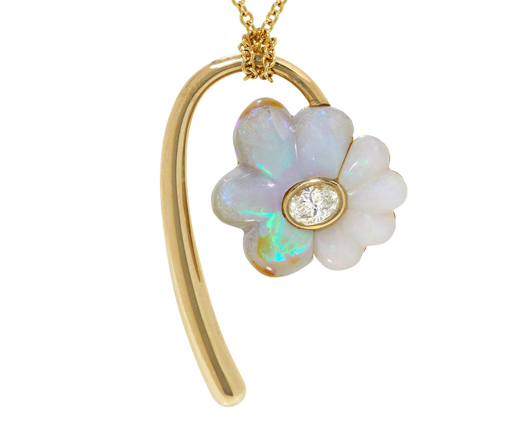 Mixed Opal Petite Bonded Flower Pendant Necklace