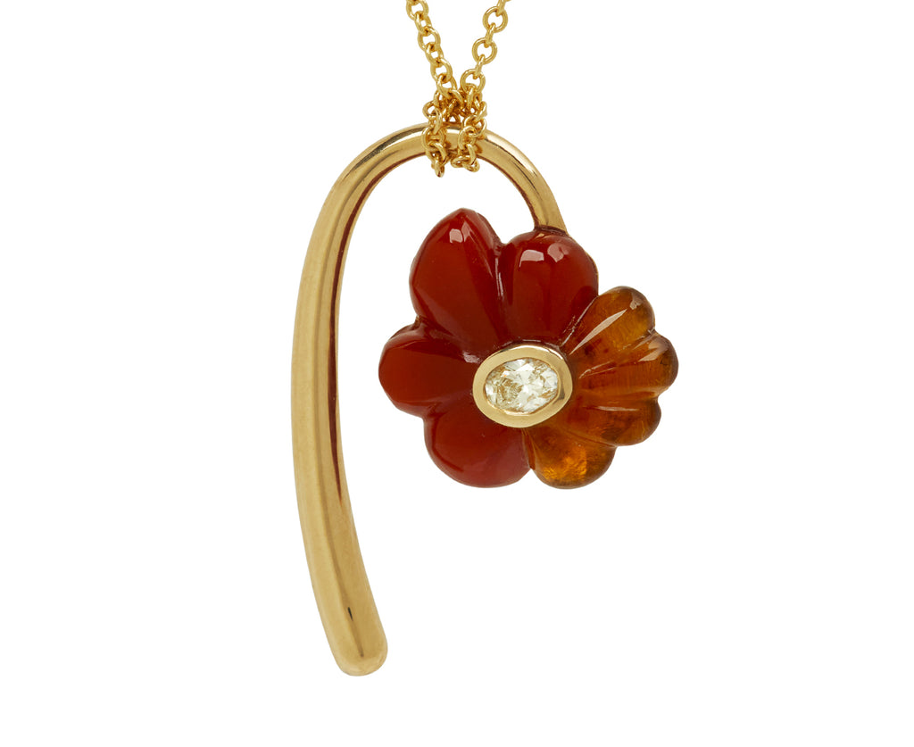 Petite Bonded Orange Flower Pendant Necklace - TWISTonline 