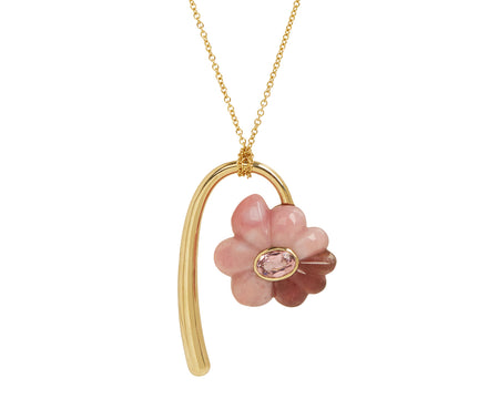 Large Bonded Pink Flower Pendant Necklace