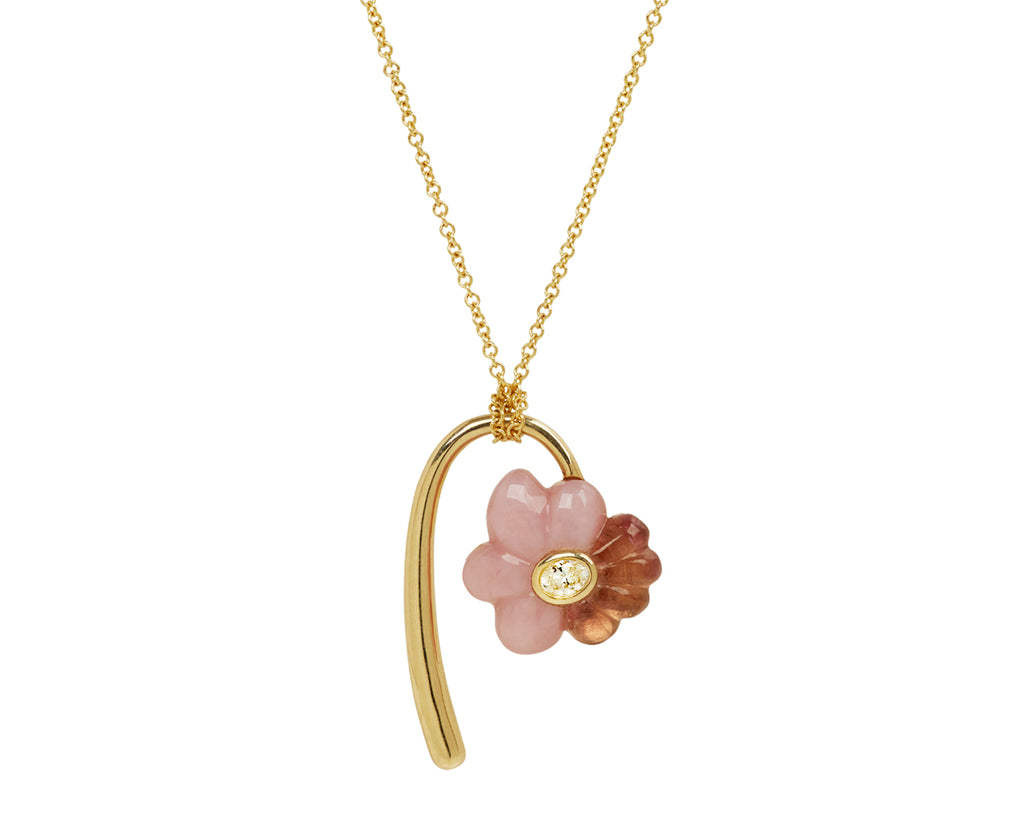 Petite Bonded Pink Flower Pendant Necklace - TWISTonline 