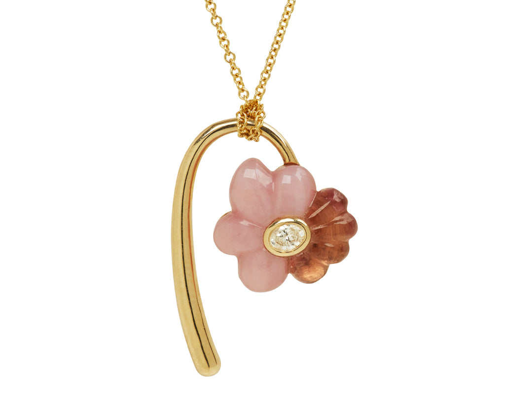 Petite Bonded Pink Flower Pendant Necklace - TWISTonline 