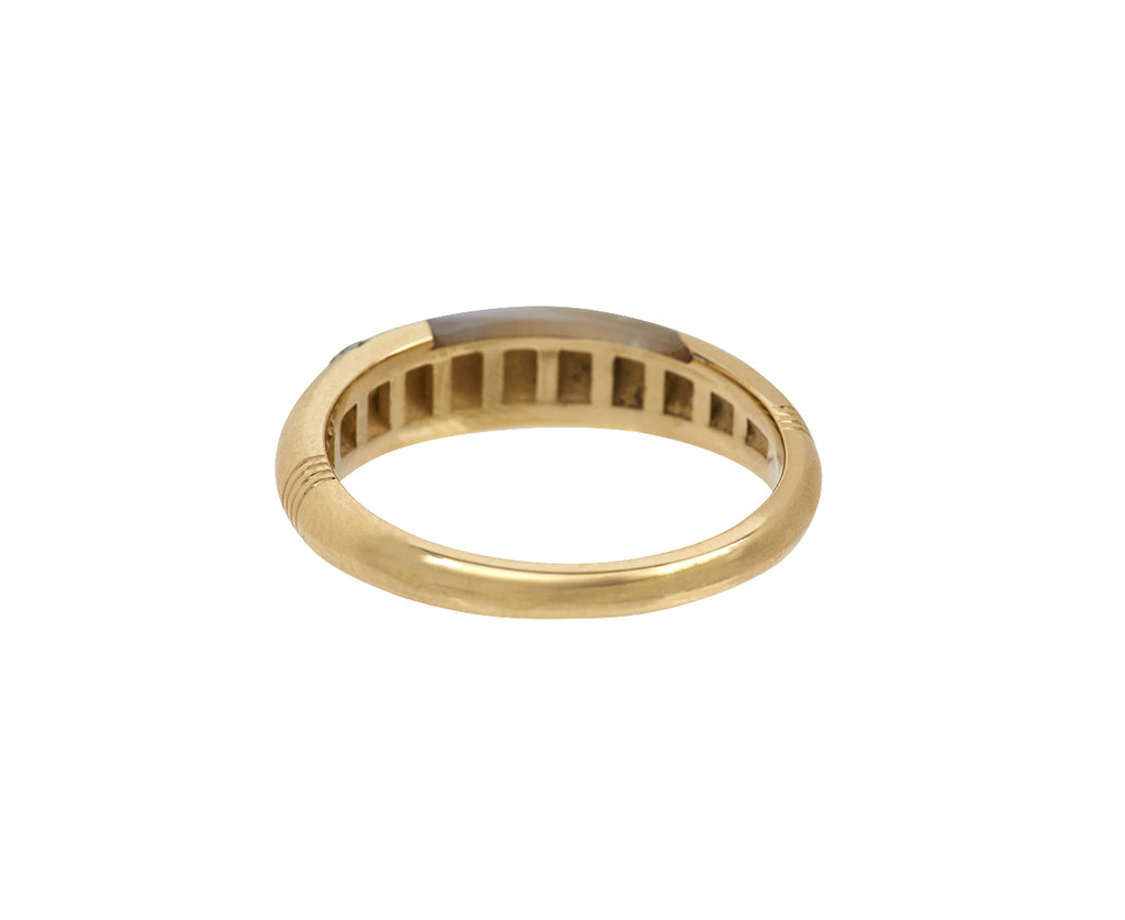 Mini Mother-of-Pearl Polka Dot Bombe Ring