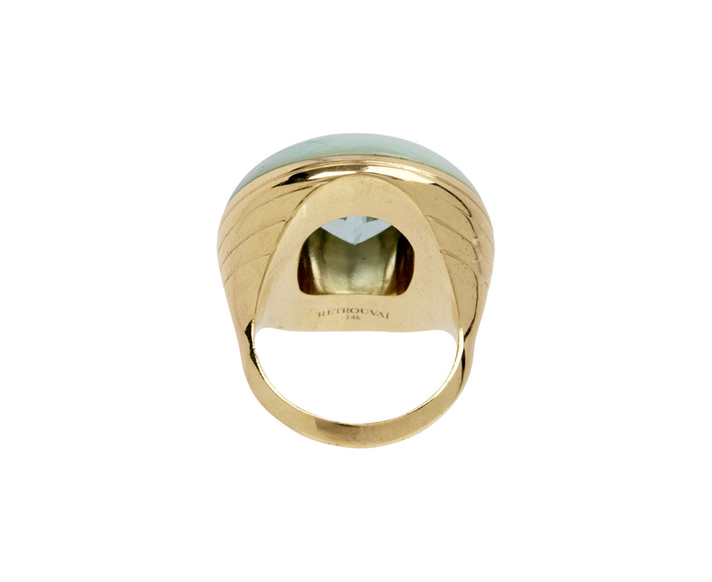 Peruvian Opal and Aquamarine Lollipop Ring