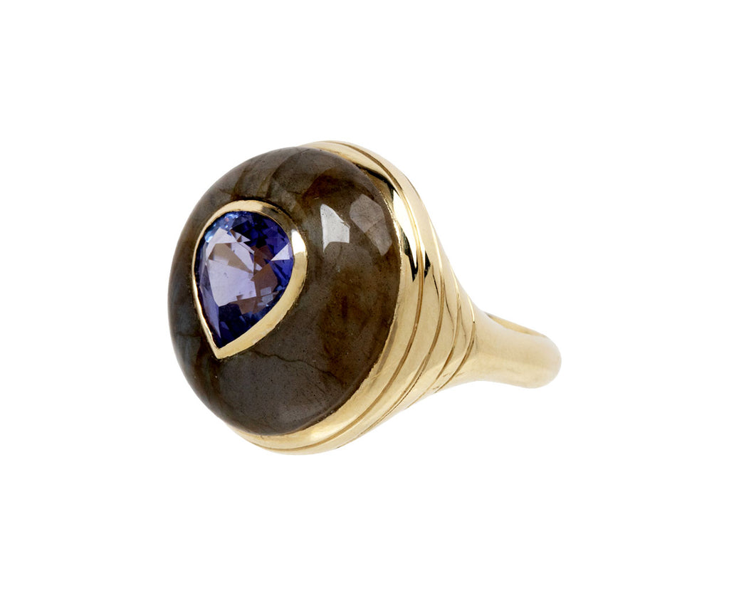 Petite Lollipop Tanzanite and Labradorite Ring