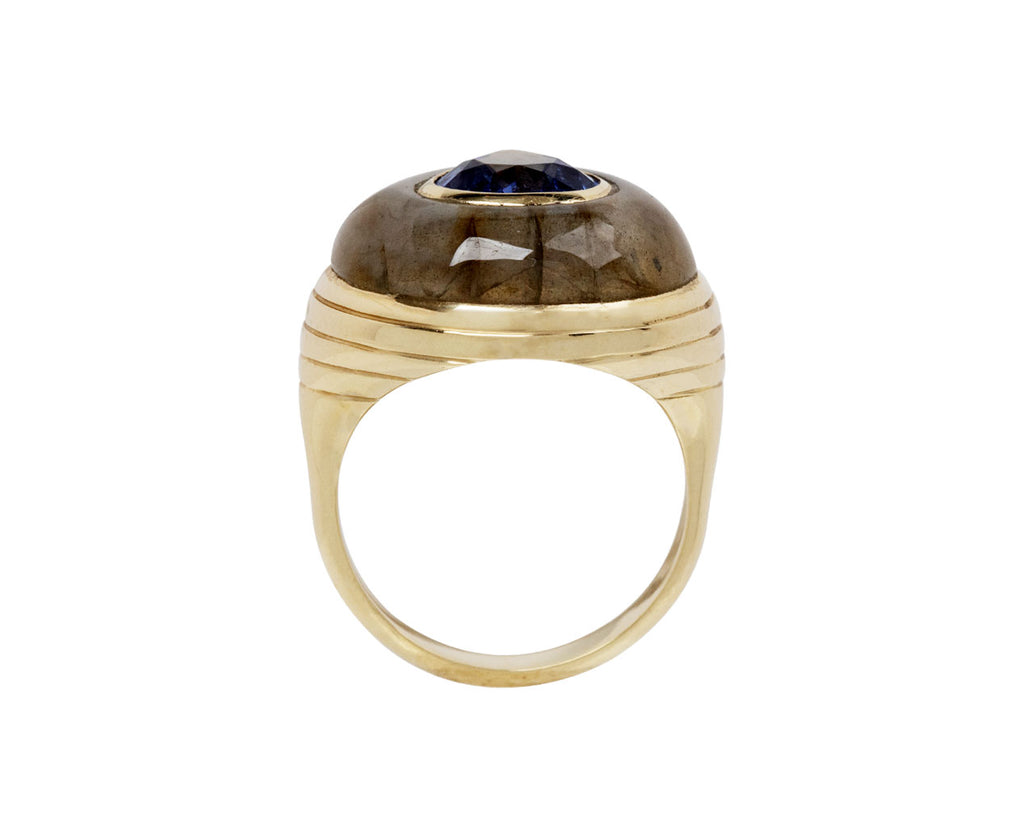 Petite Lollipop Tanzanite and Labradorite Ring