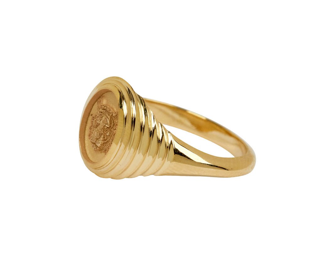 Retrouvai Tiger Fantasy Motif Signet Ring - side