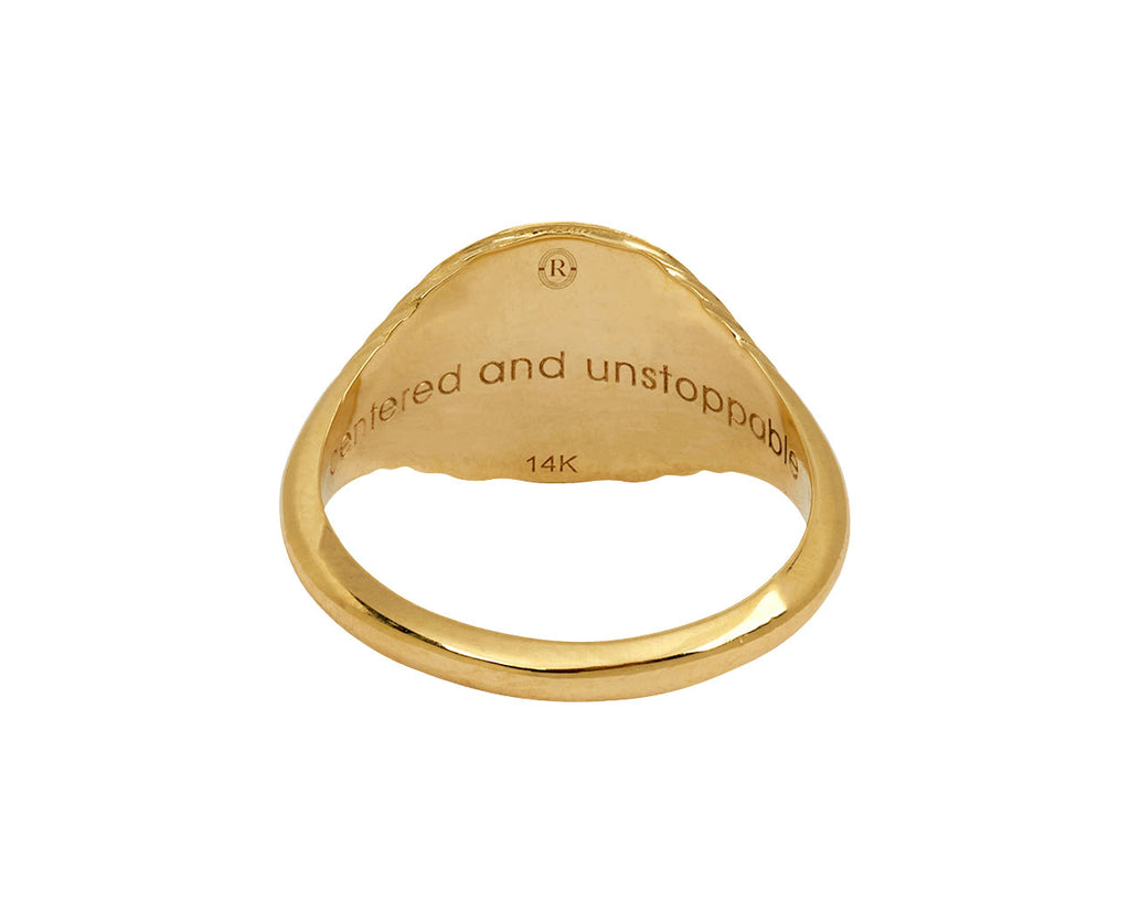 Retrouvai Tiger Fantasy Motif Signet Ring - backl