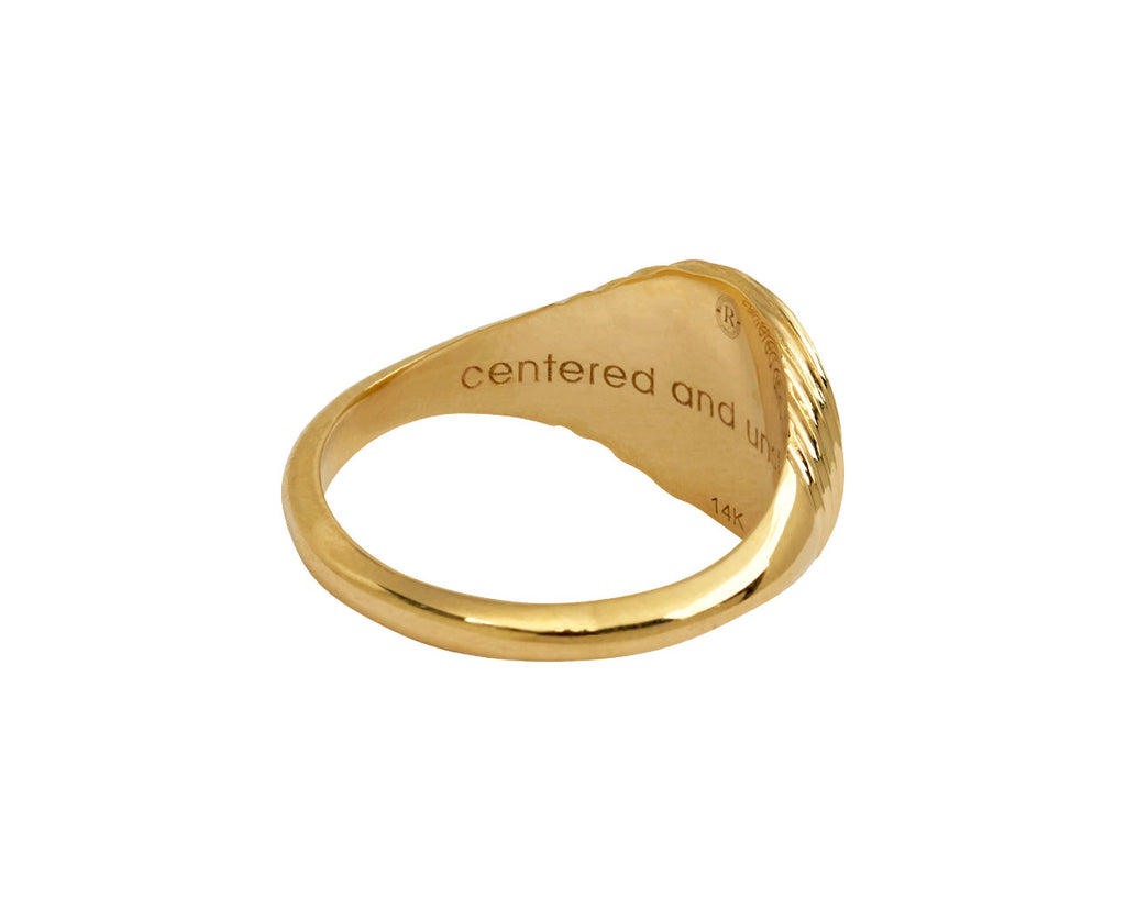 Retrouvai Tiger Fantasy Motif Signet Ring - side
