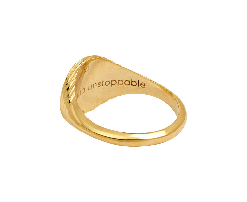 Retrouvai Tiger Fantasy Motif Signet Ring - side