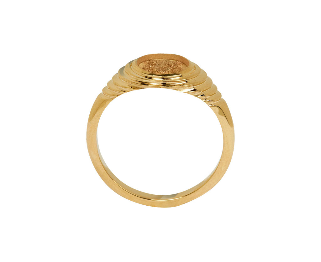 Retrouvai Tiger Fantasy Motif Signet Ring - top down