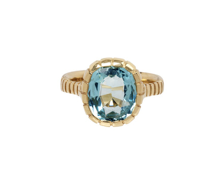 Oval Aquamarine Heirloom Bezel Ring