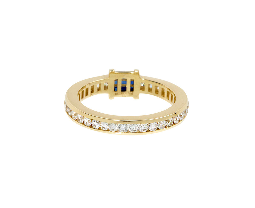 Blue Sapphire and Diamond Petite Magna Barrel Ring