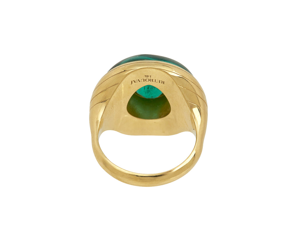 Malachite and Emerald Petite Lollipop Ring