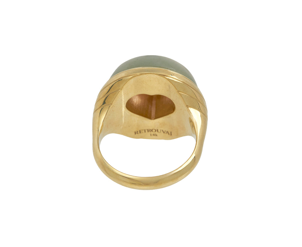 Aventurine and Pink Tourmaline Heart Petite Lollipop Ring