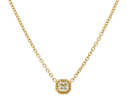 Asscher Cut Diamond Heirloom Bezel Necklace