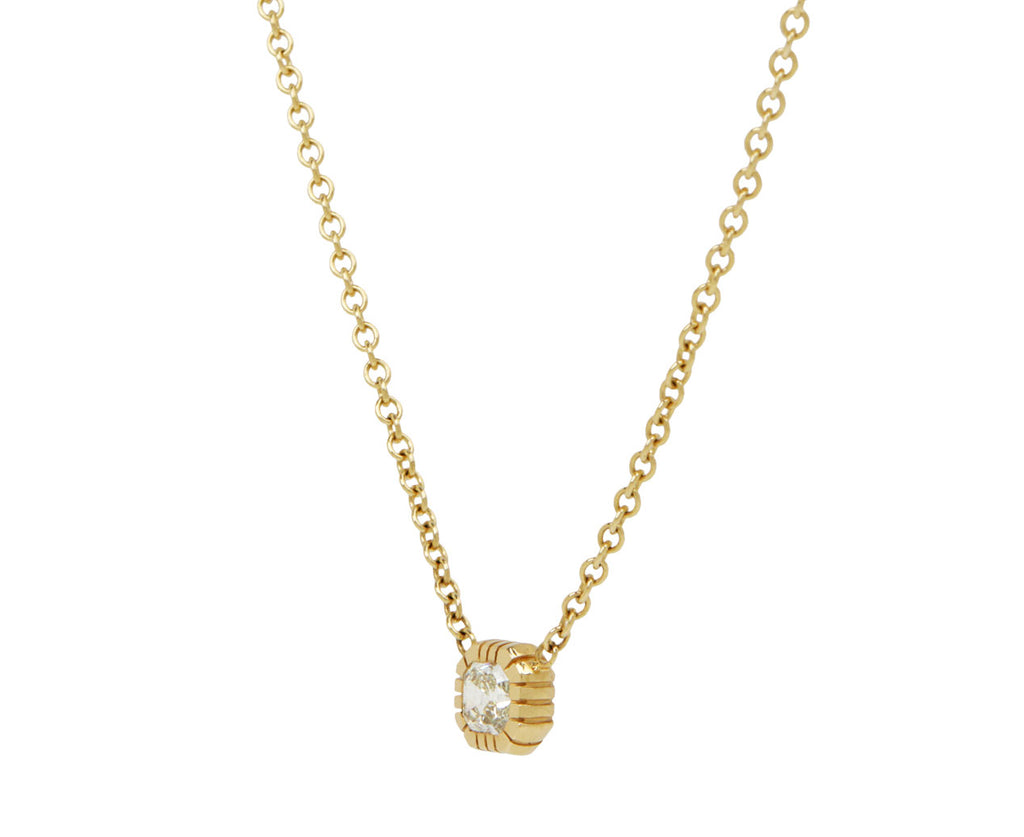 Asscher Cut Diamond Heirloom Bezel Necklace