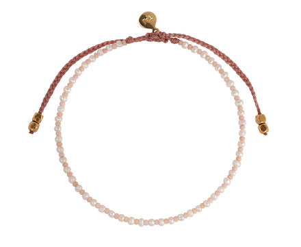 Tai White Pearl and Pink Glass Beaded Bracelet