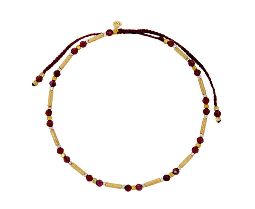 Tai Garnet and Gold Beaded Bracelet