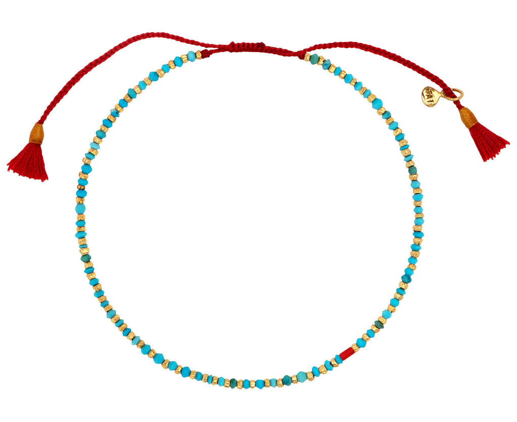 Tai Gold Vermeil Seed Bead Bracelet with Turquoise