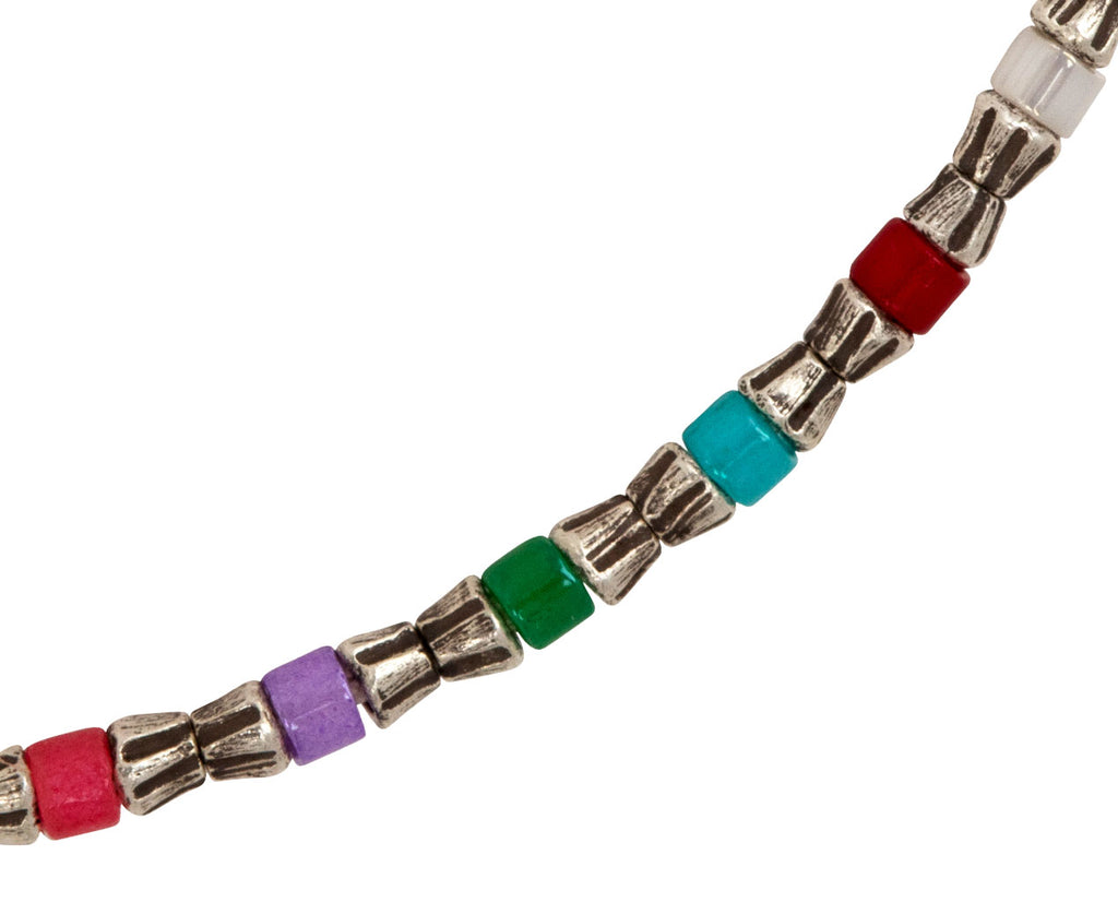 Tai Silver Seed Beads and Japanese Bead Bracelet - Closeup