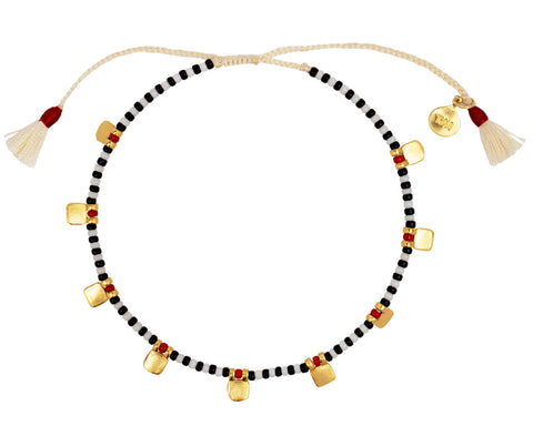 Tai Tiny Black and White Japanese Bead Bracelet