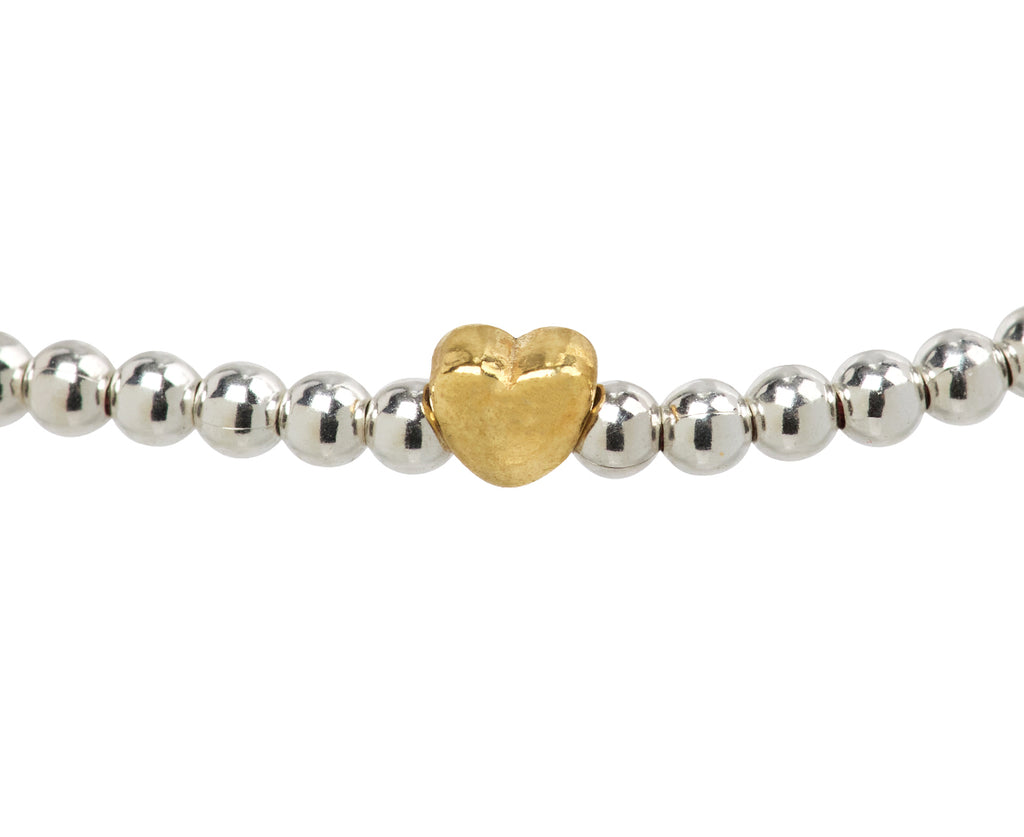 Tai Silver Beaded Bracelet - Closeup