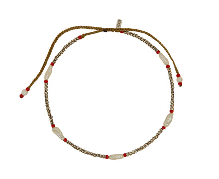 Tai Sterling Silver and Pearl Beaded Bracelet