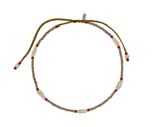 Tai Sterling Silver and Pearl Beaded Bracelet